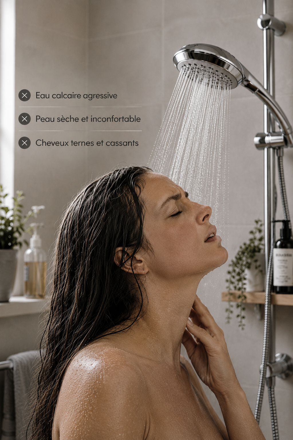Douche classique avant l’utilisation du pommeau Éclaréo